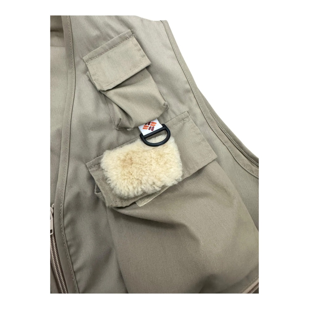 Columbia Fly Fishing Vest Mens Large Tan Good Vintage 80s Outdoor Utility - Picture 4 of 6